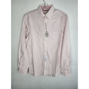 Jos A Bank 1905 Tailored Fit Long Sleeve Pink Pinstripe Cotton Shirt Size S NWT